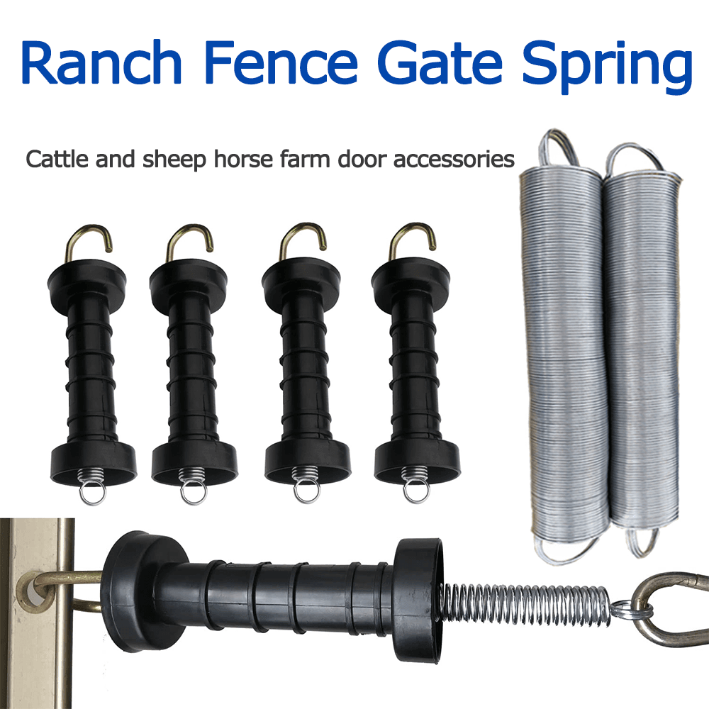 Livestock farm fence door spring