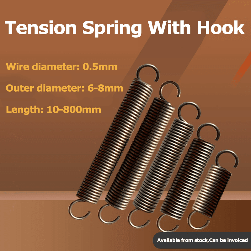 Tension spring with hook