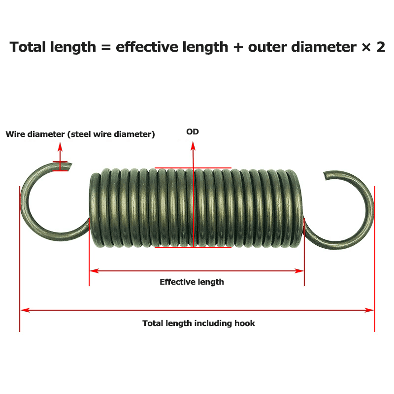 Tension springs with hook