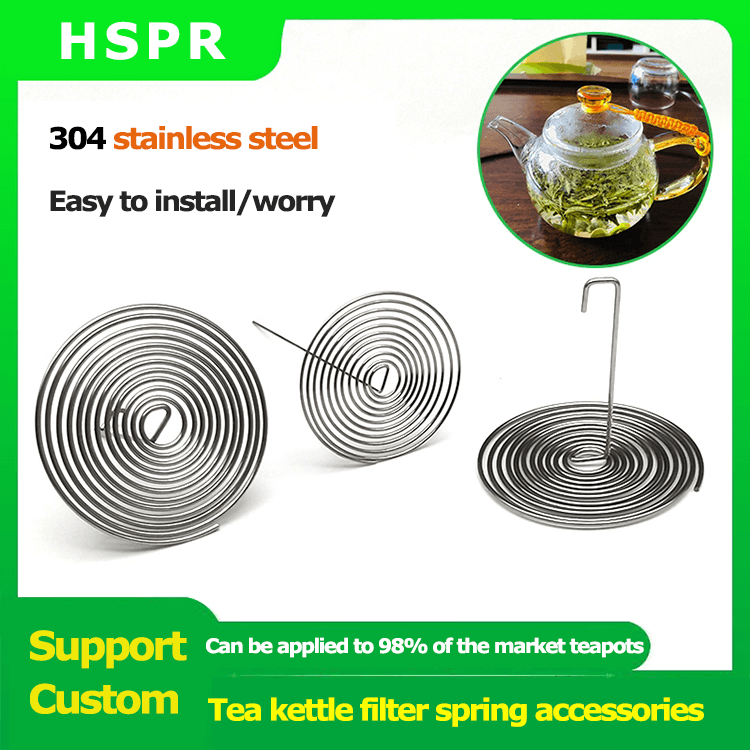 Glass teapot filter spring