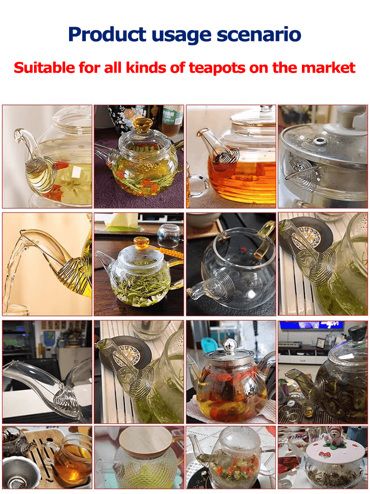 custom Glass teapot filter springs