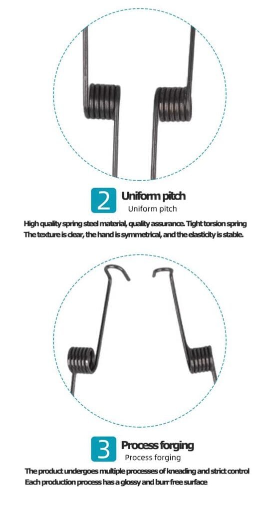 Duck beak torsion springs