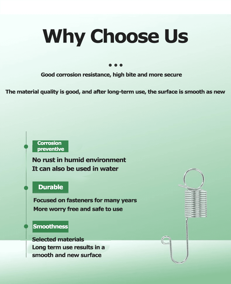 Stainless steel pull spring for pull up hooks 2